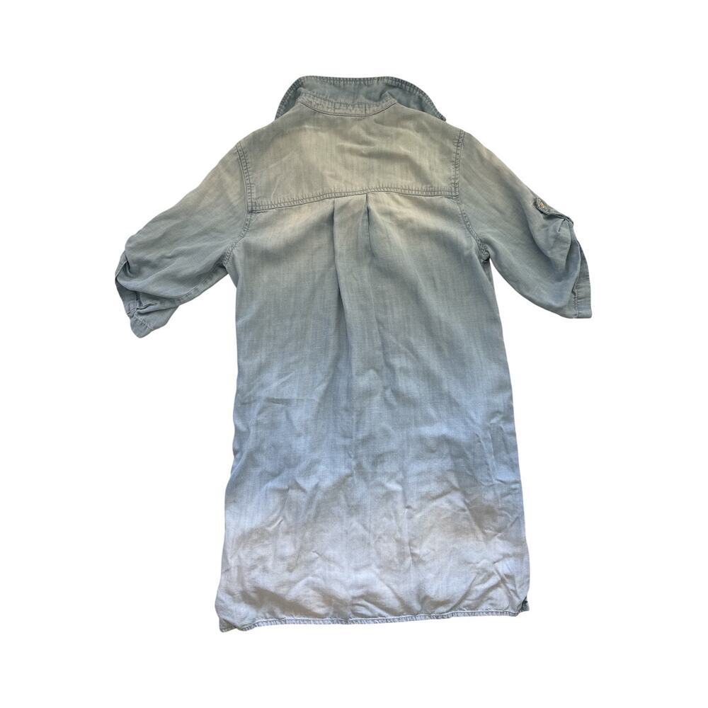 Cloth & Stone Tencel Chambray Shirt Dress Light Blue Roll Sleeve XS - Picture 3 of 7